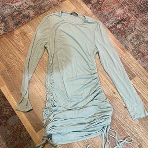 Ribbed, touched, midi dress